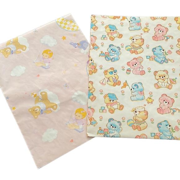 80s/90s gift wrap/tag lot. Care Bears, baby, wedding, bday, floral, Christmas - Picture 6 of 9